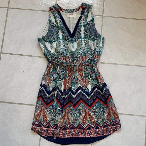 Renee C. Multicolor Patterned Mini Dress - Picture 1 of 5